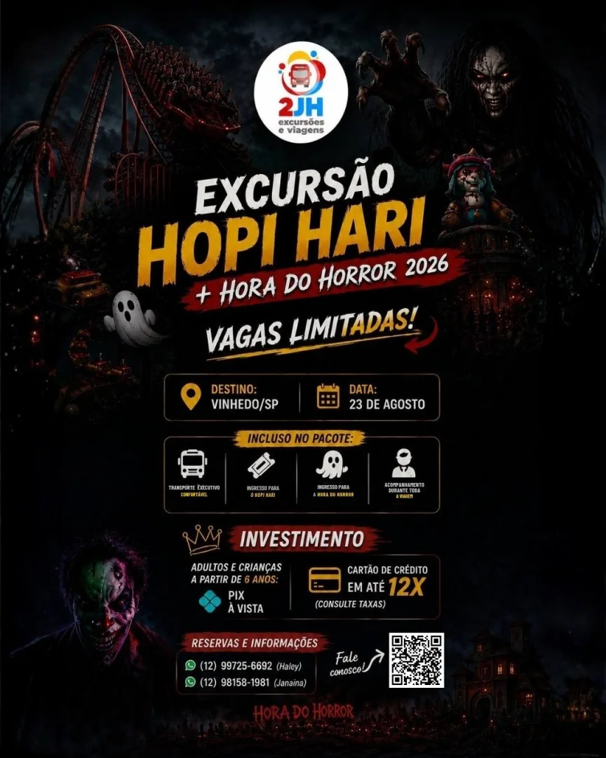 🎢👻 EXCURSÃO HOPI HARI + HORA DO HORROR 👻🎢