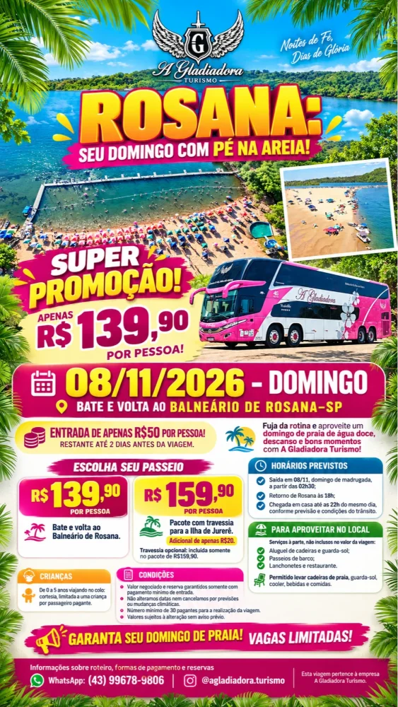 Balneário Rosana 08/11/2026 (domingo)