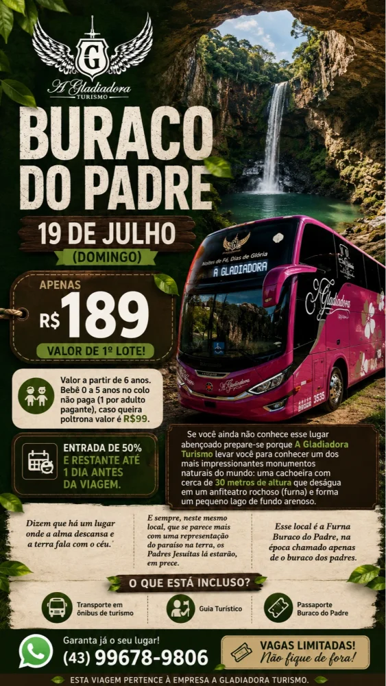 Buraco do Padre 19/07/2026 (domingo)