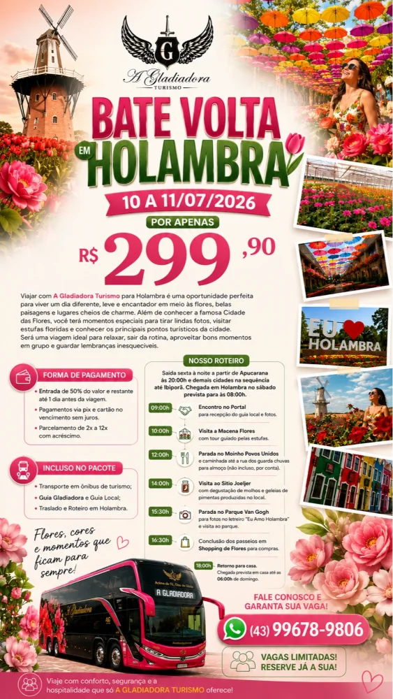 Holambra 10 A 11/07/2026 (sexta)