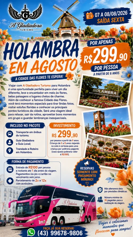 Holambra 07 A 08/08/2026 (sexta)
