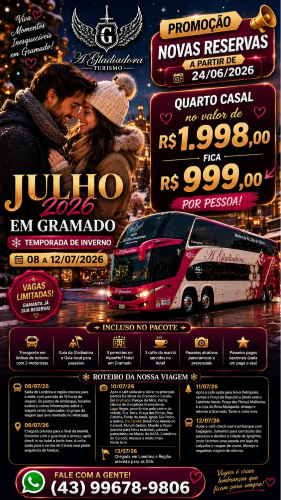 Gramado 08 a 12/07/2026 (quarta)