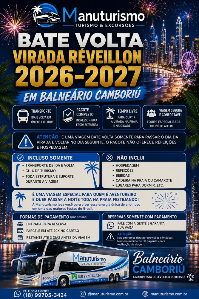 RÉVEILLON 2026/2027 EM BALNEÁRIO CAMBORIÚ